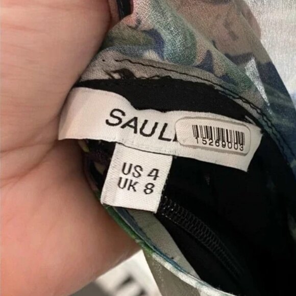 SAU LEE Frieda Dress Size 4 Floral Ruched Flowing Wedding Guest - Picture 5 of 7